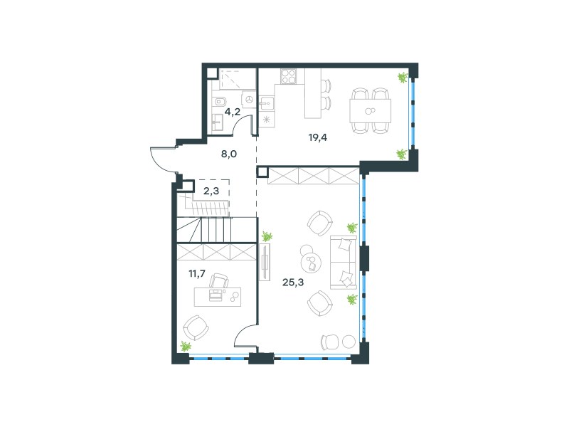 Планировка 120.6 м²