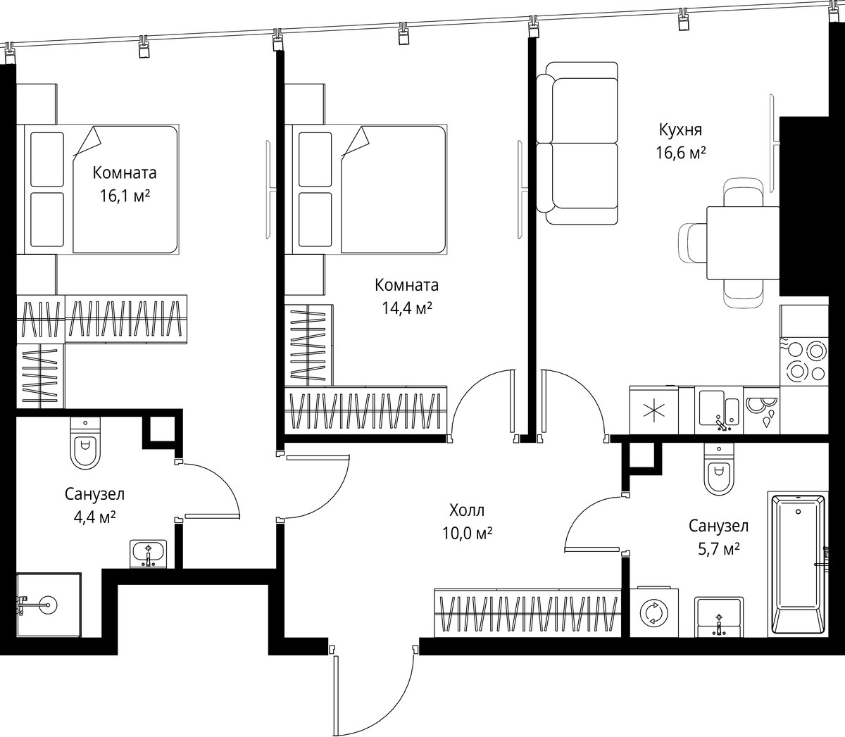 Планировка 67.2 м²