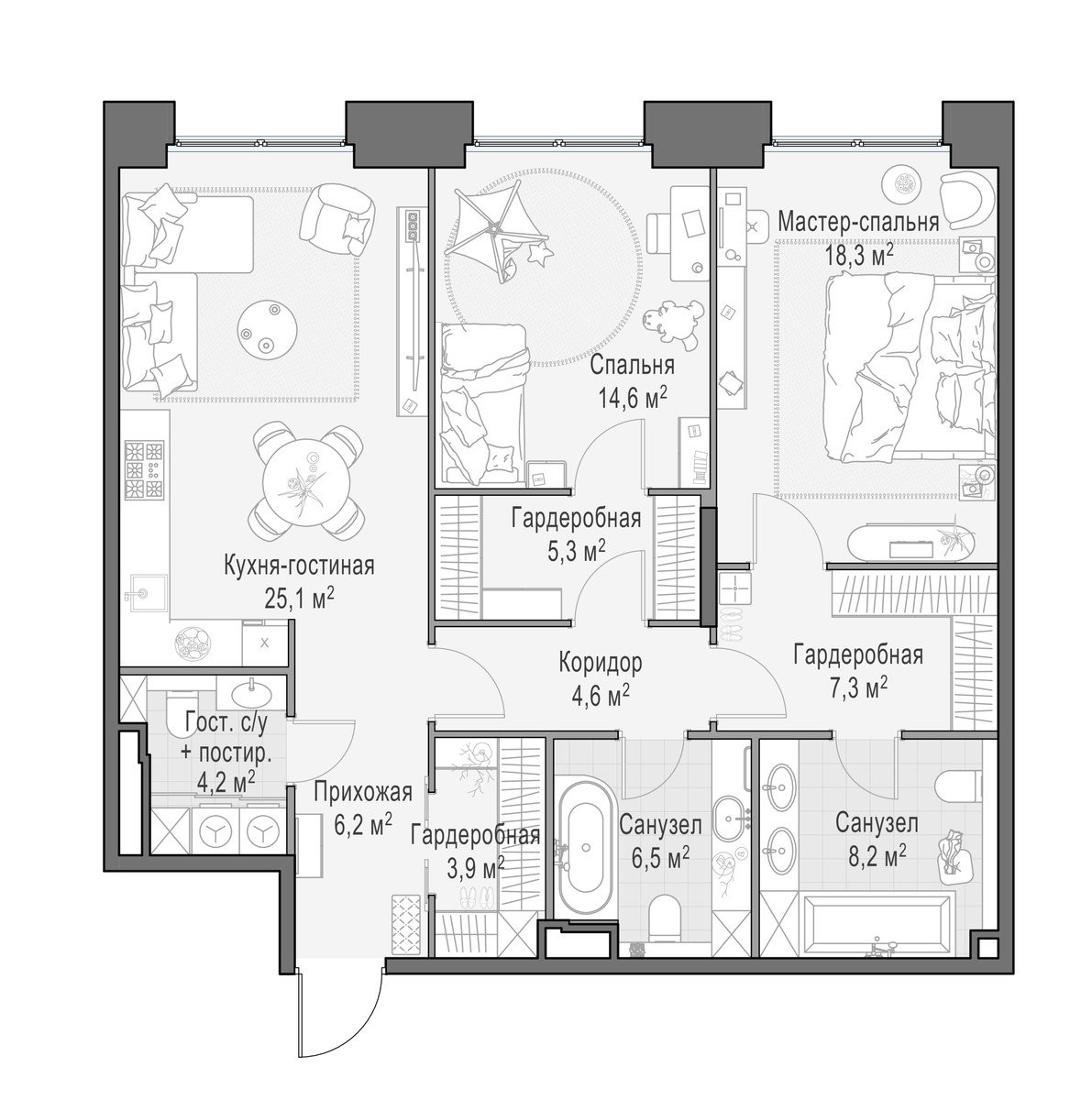 Планировка 104.7 м²
