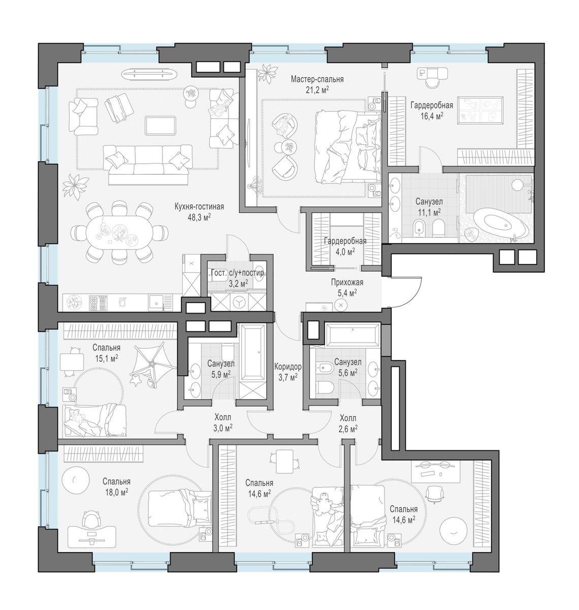 Планировка 200.7 м²