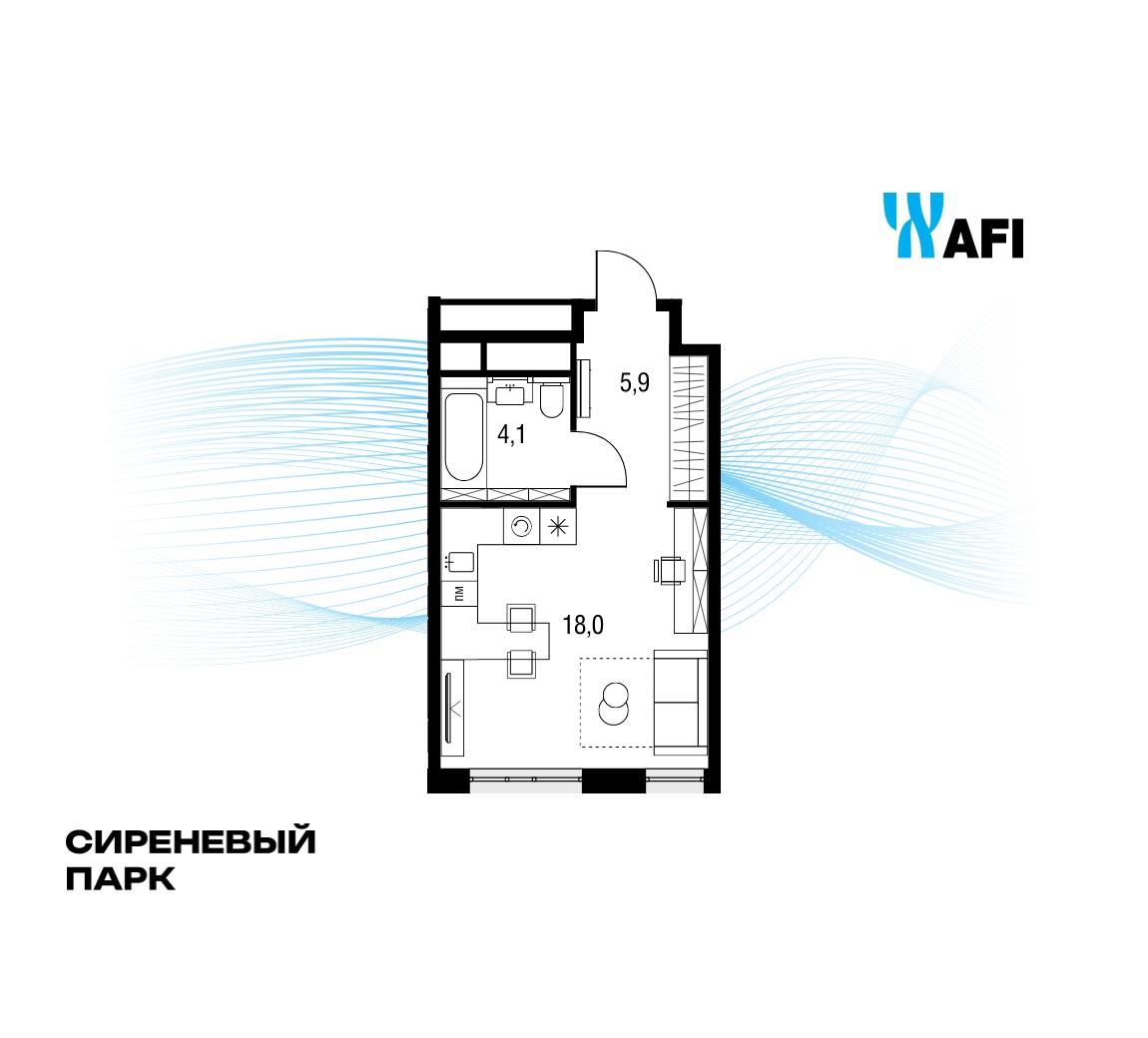 Планировка 28.6 м²