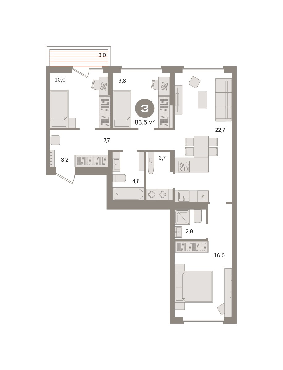 Планировка 83.53 м²