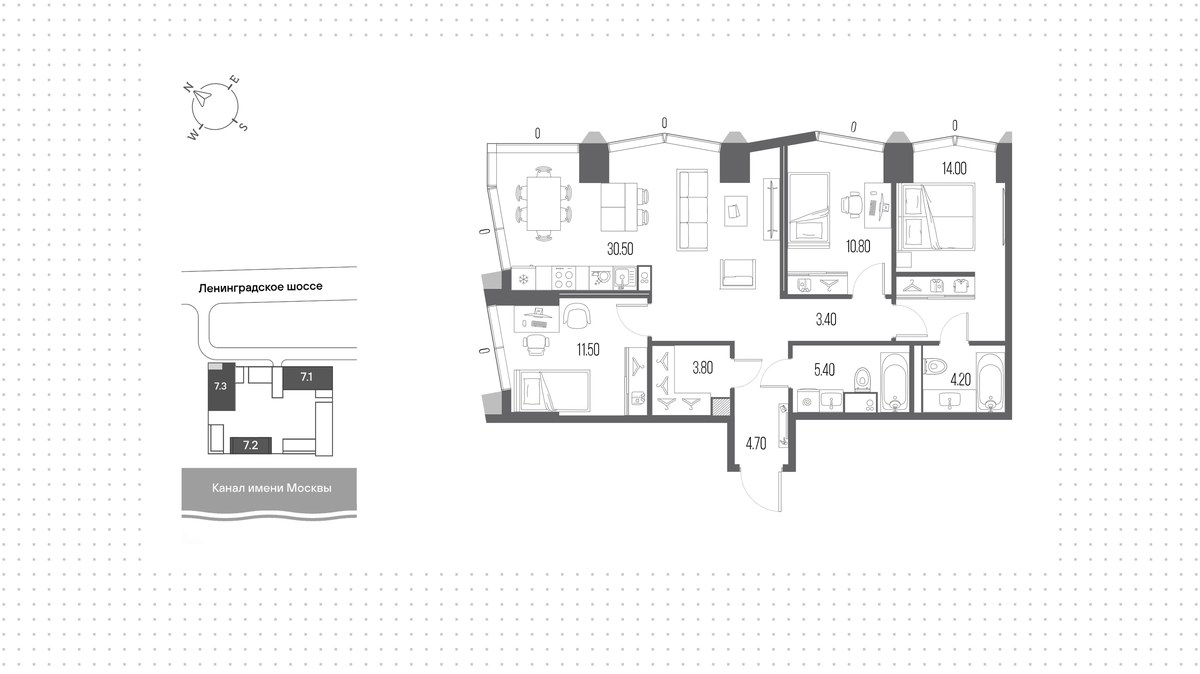Планировка 88.2 м²