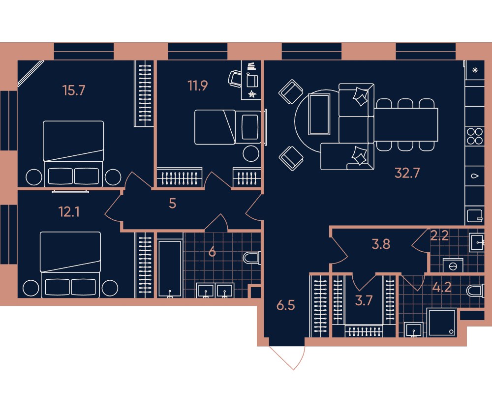 Планировка 103.8 м²