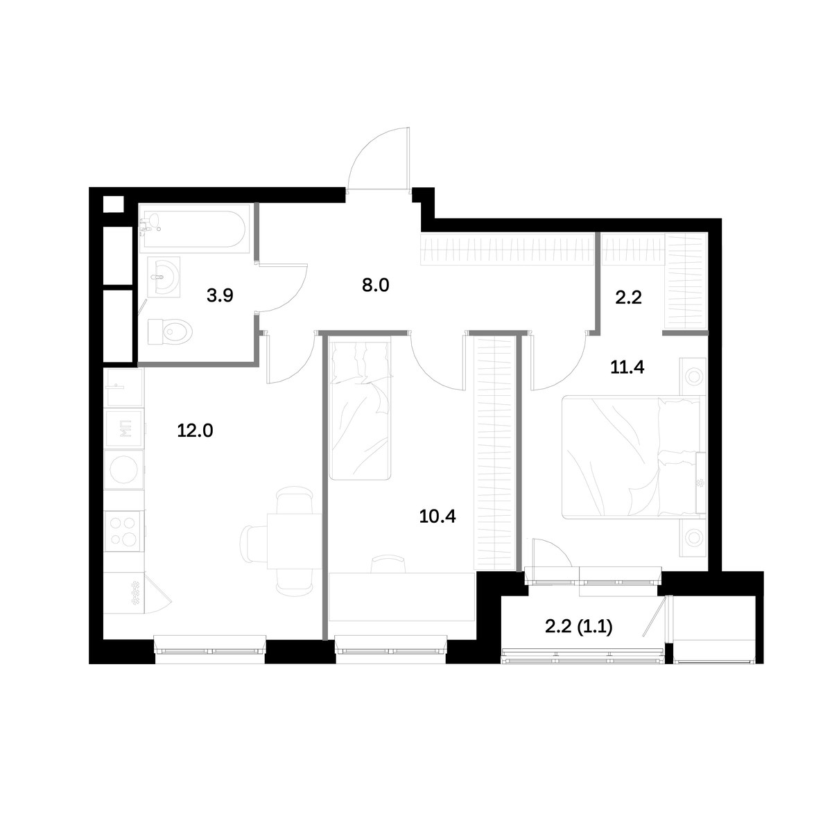 Планировка 50.1 м²
