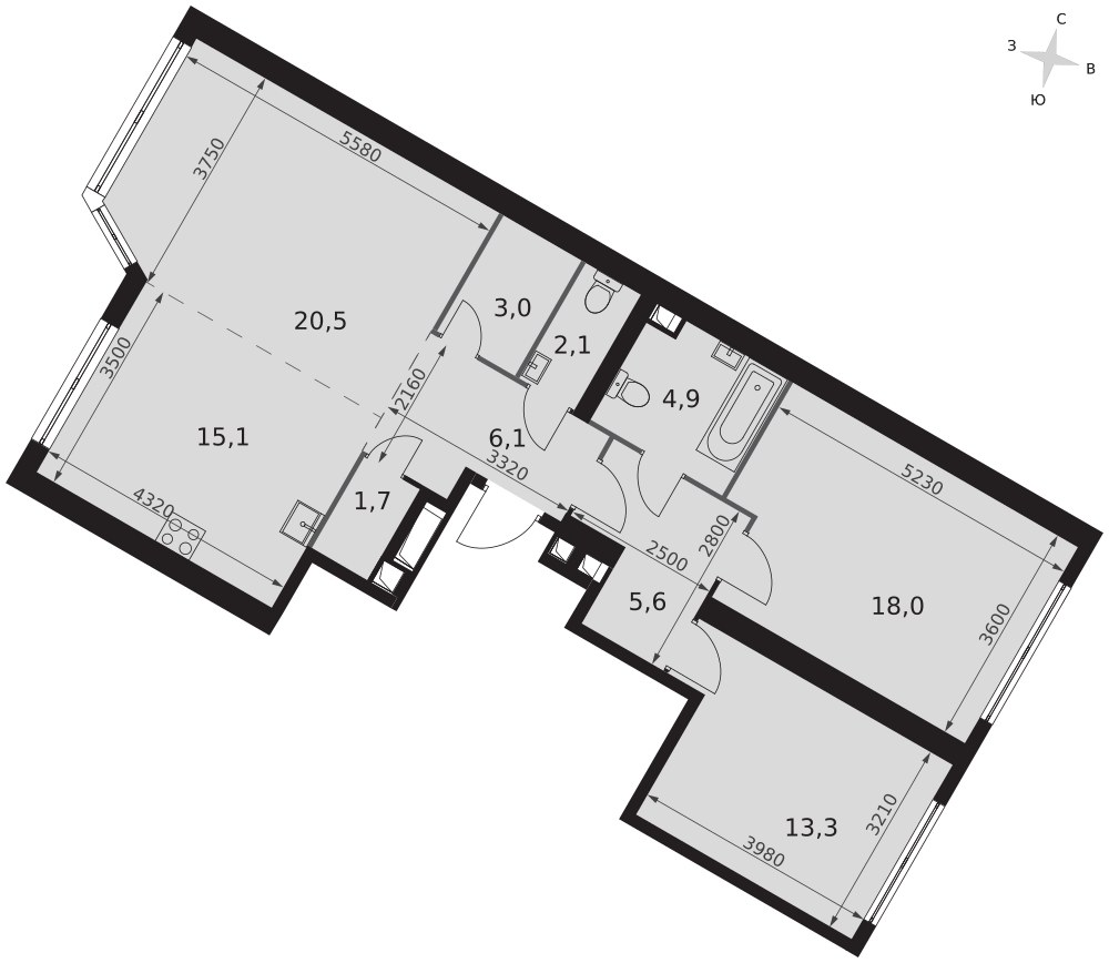 Планировка 90.3 м²