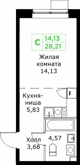 Планировка 28.2 м²
