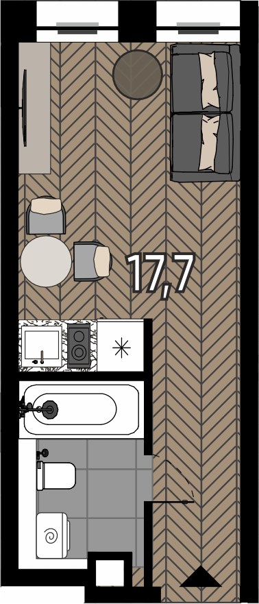 Планировка 17.7 м²