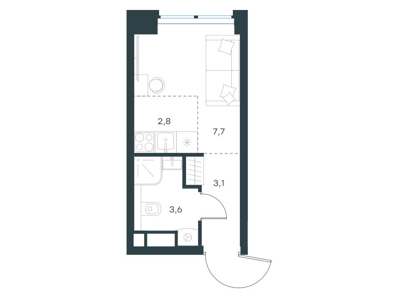 Планировка 17.2 м²