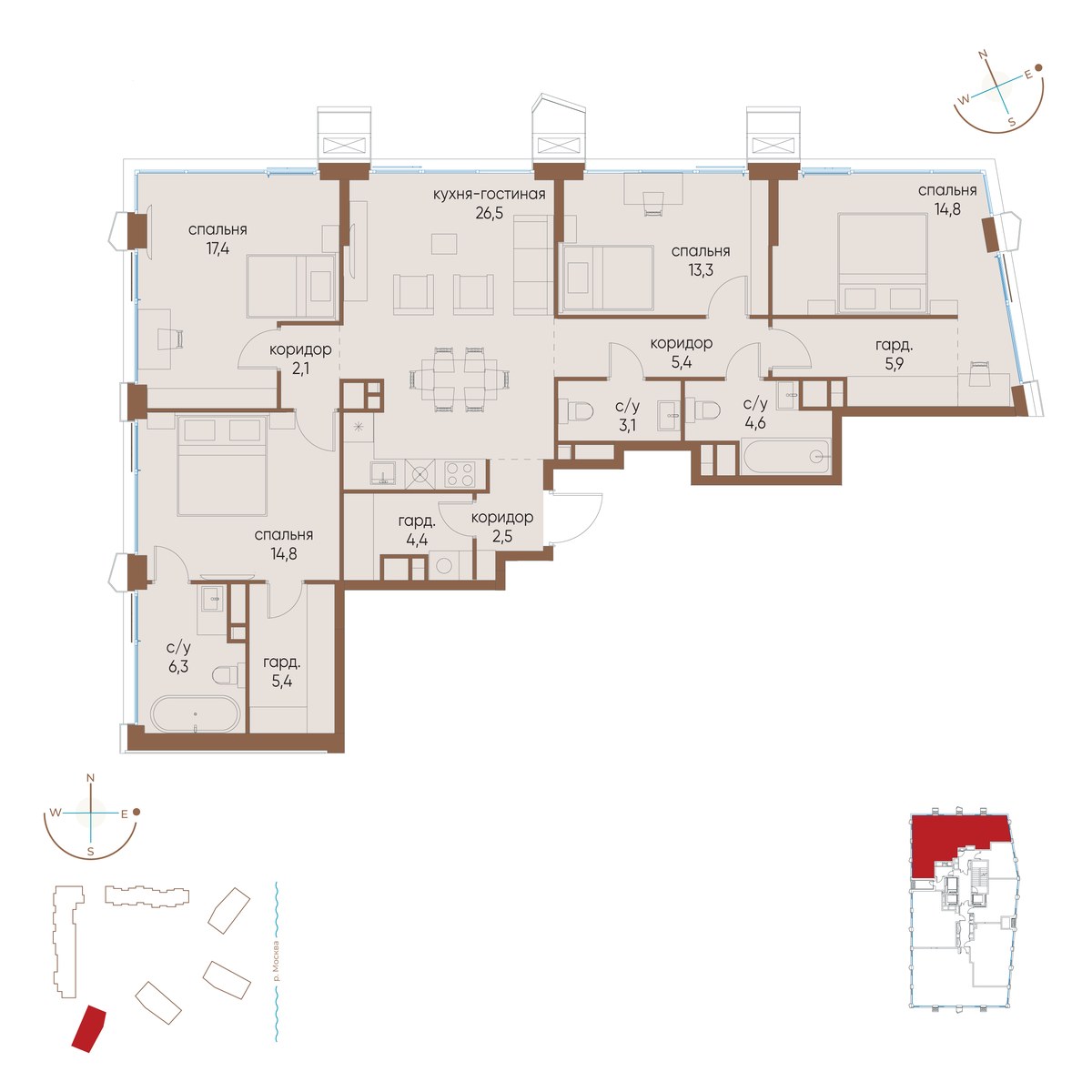 Планировка 126.5 м²