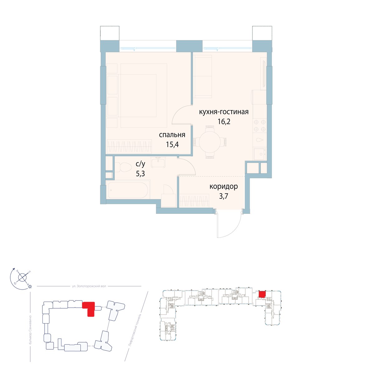Планировка 40.6 м²