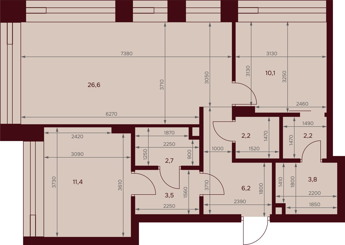 Планировка 68.2 м²
