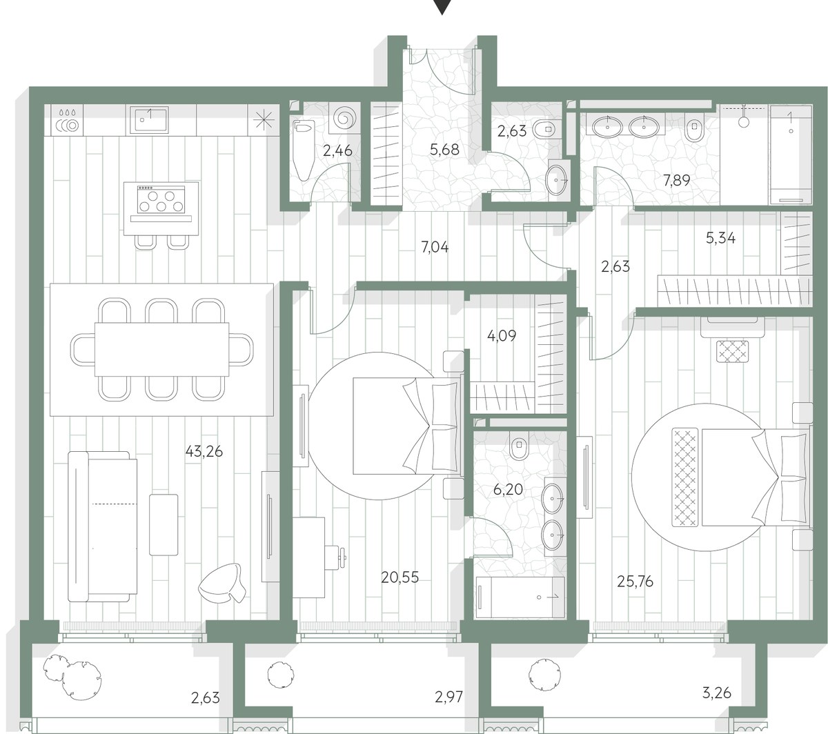 Планировка 142.38 м²