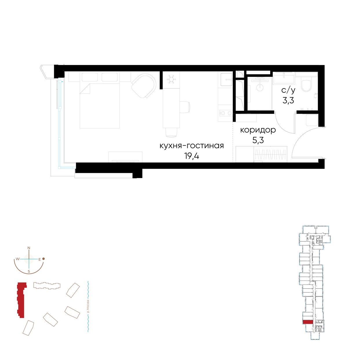 Планировка 28.0 м²