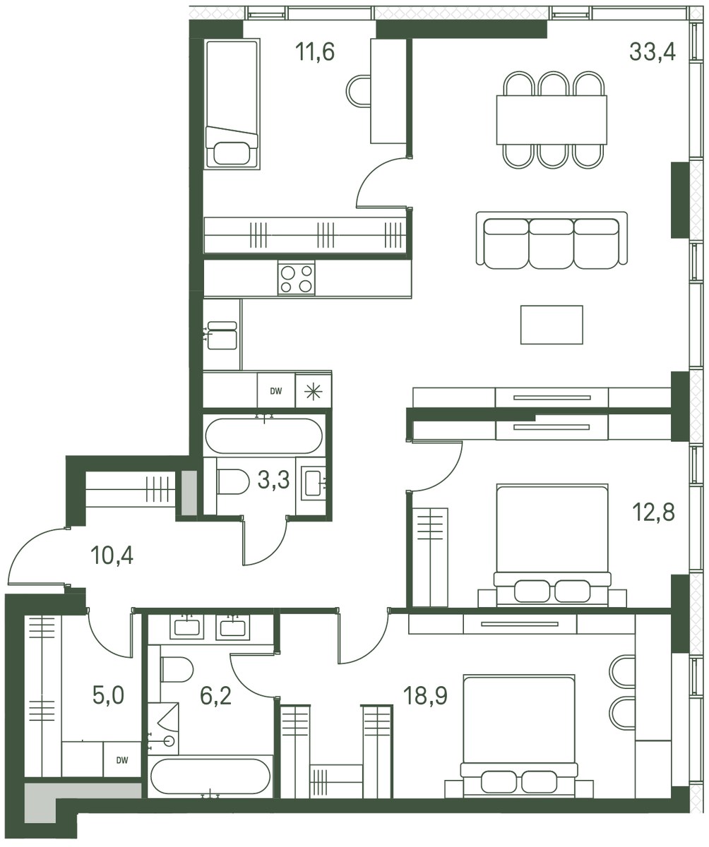Планировка 101.6 м²