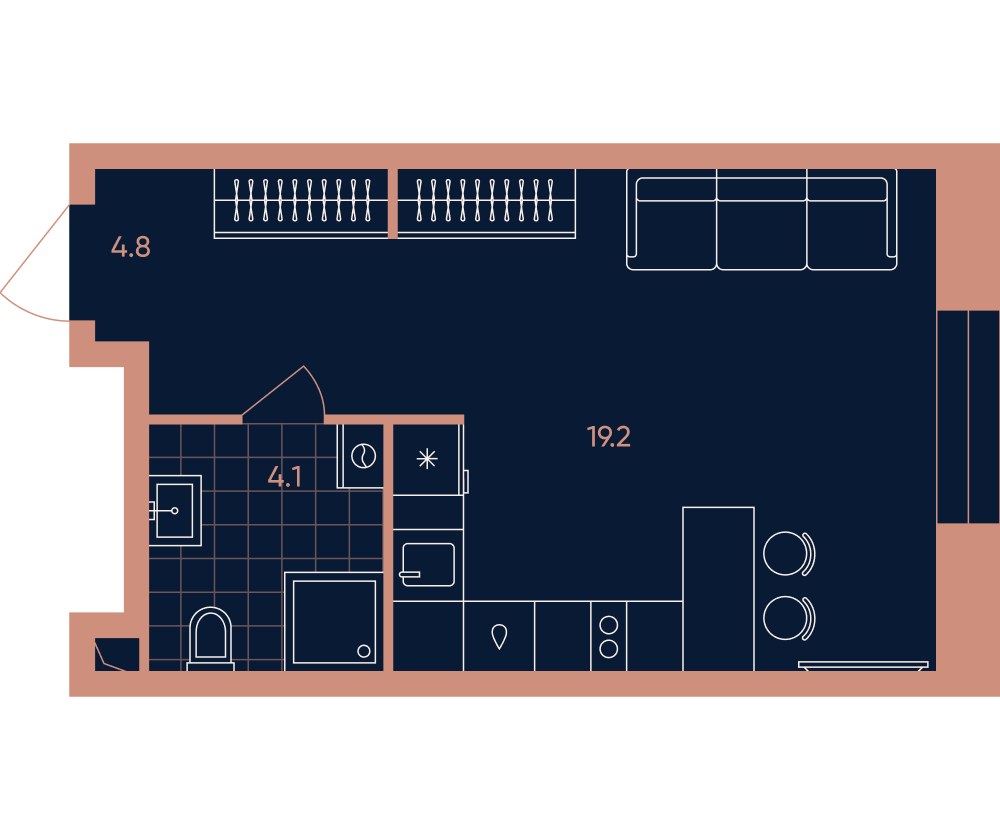 Планировка 28.2 м²