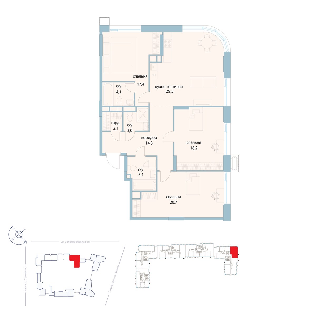 Планировка 114.4 м²