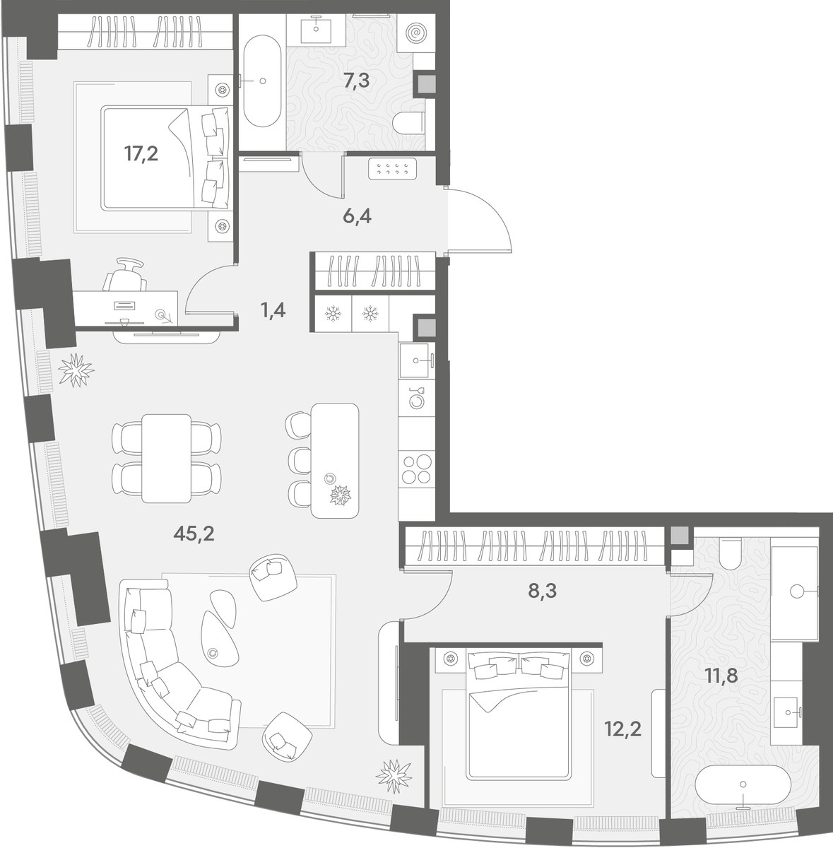 Планировка 109.8 м²