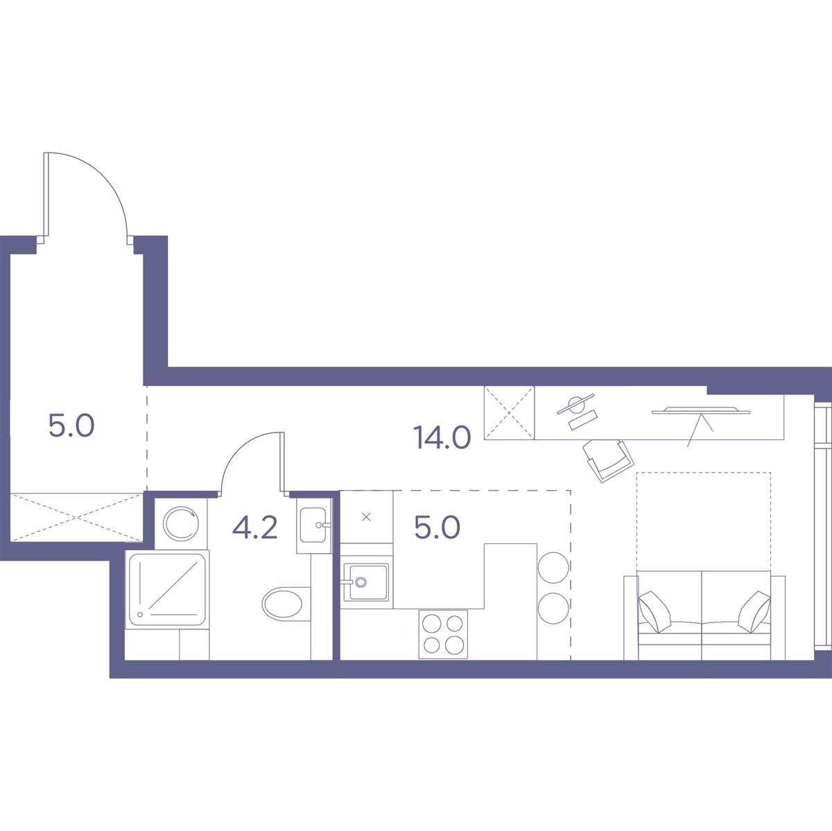 Планировка 28.2 м²