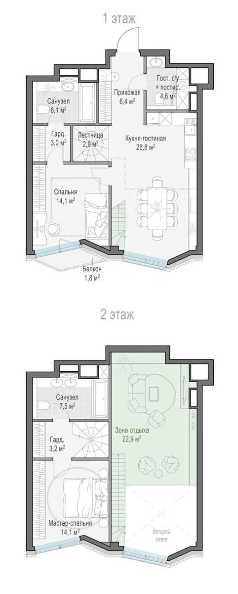 Планировка 88.7 м²