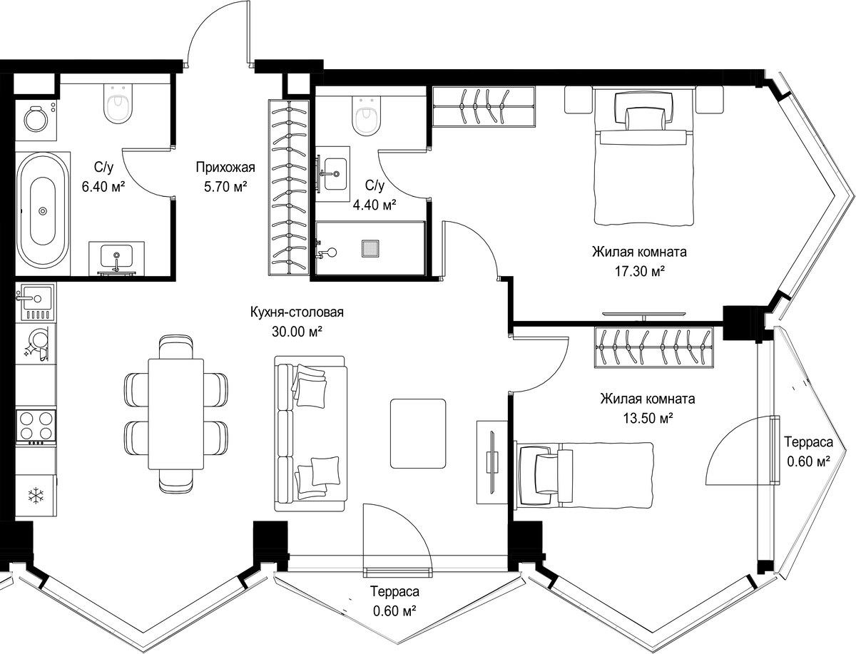 Планировка 78.5 м²
