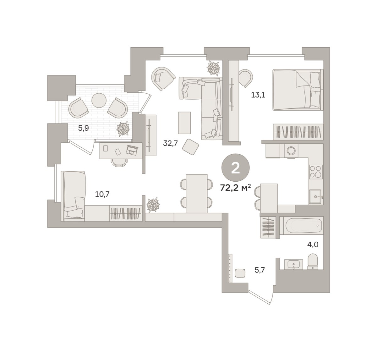 Планировка 72.18 м²