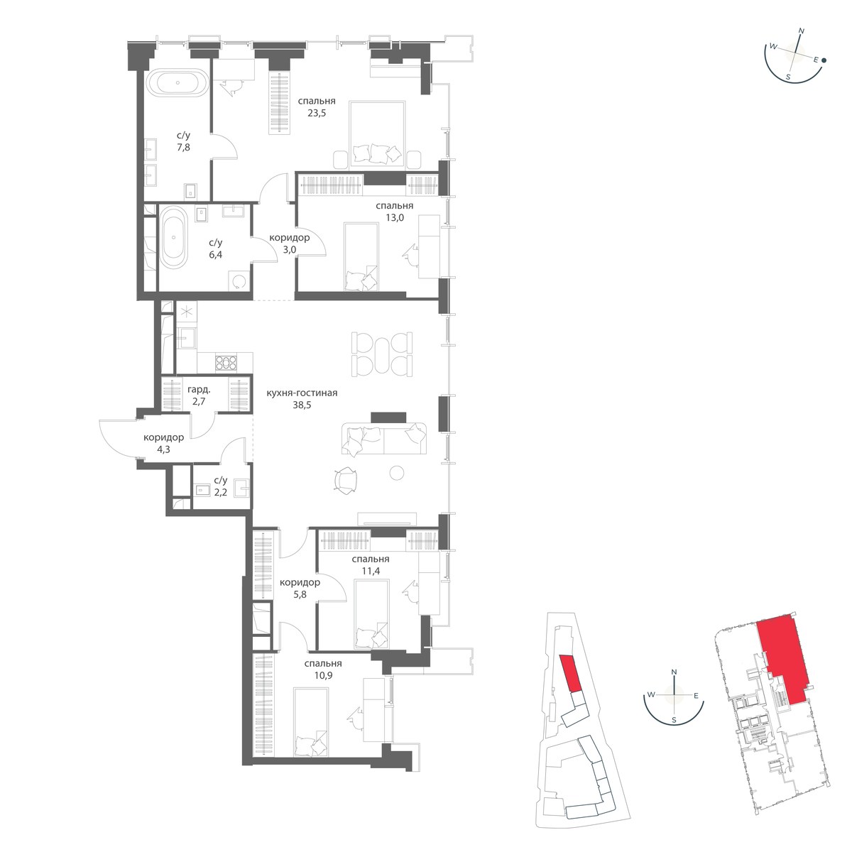 Планировка 129.5 м²