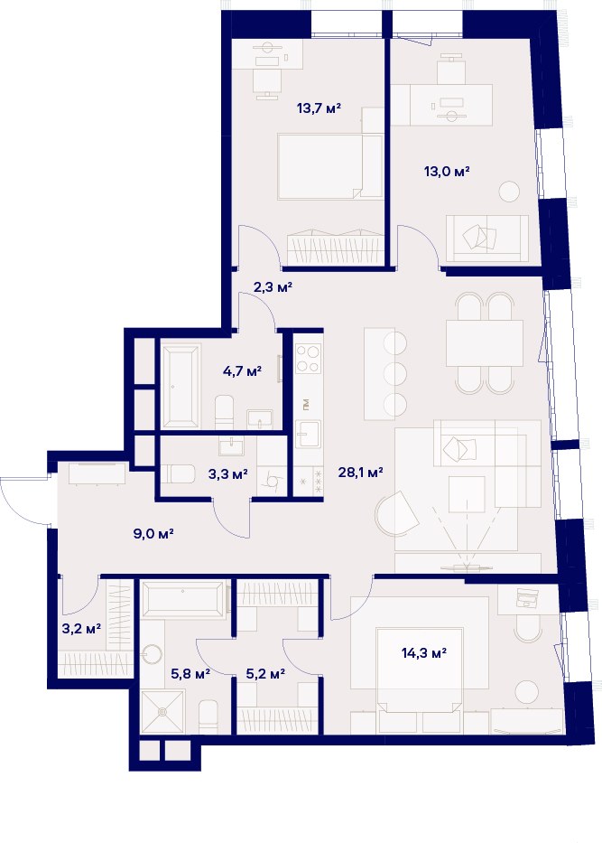 Планировка 102.6 м²