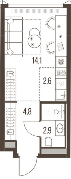Планировка 24.4 м²
