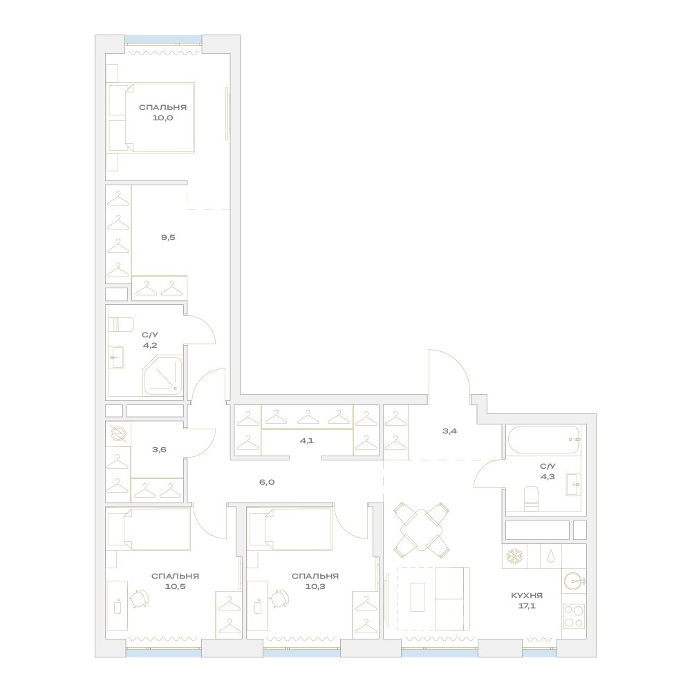 Планировка 83.0 м²