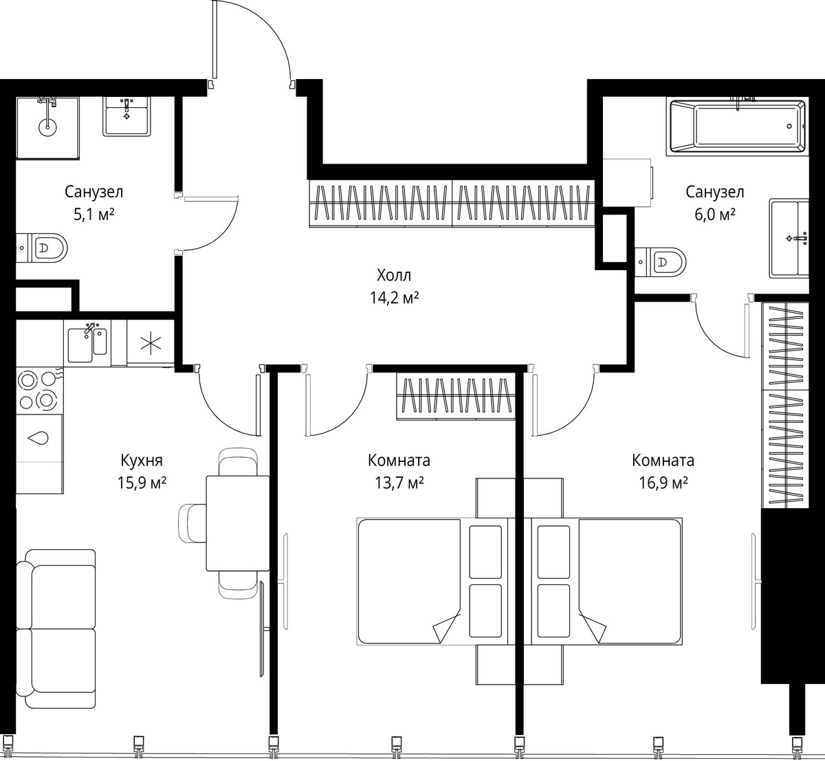 Планировка 71.8 м²