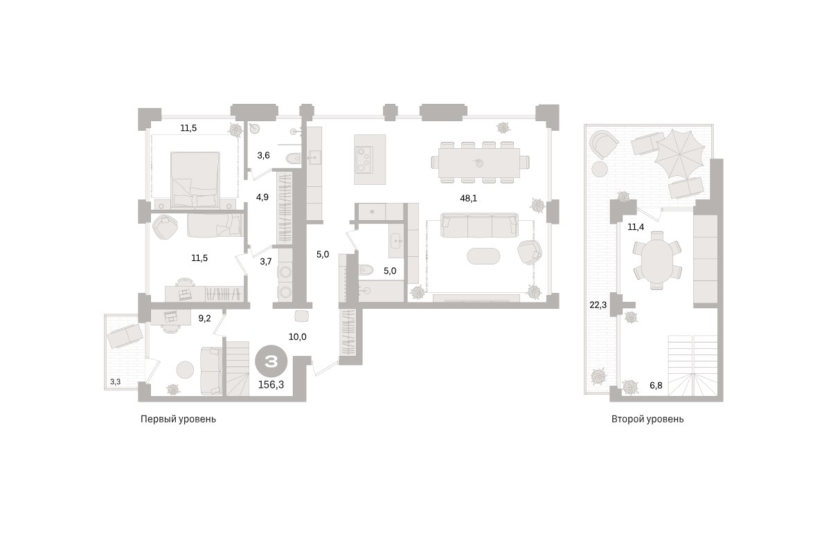 Планировка 156.3 м²
