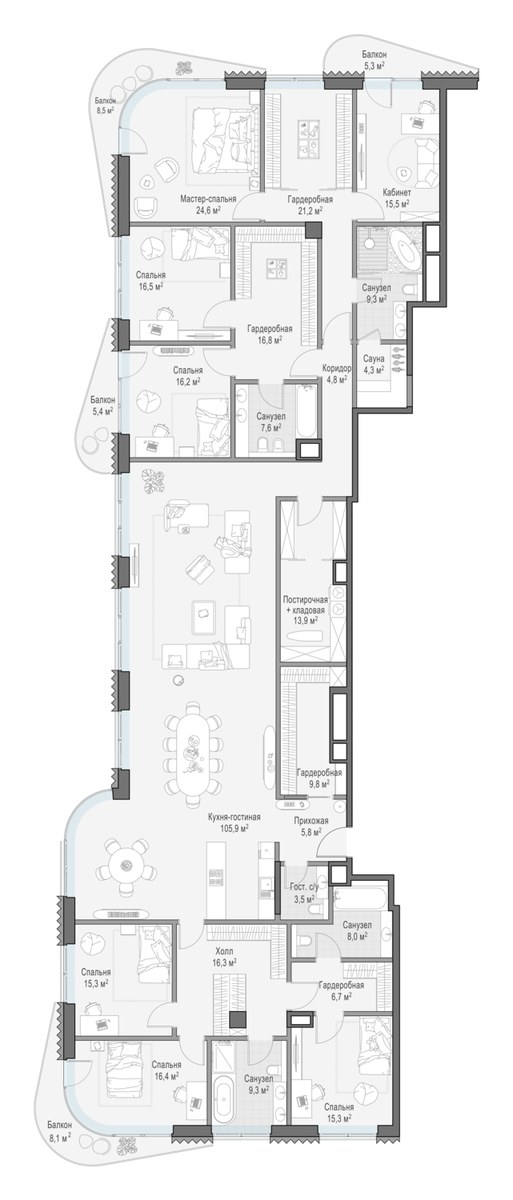Планировка 367.6 м²