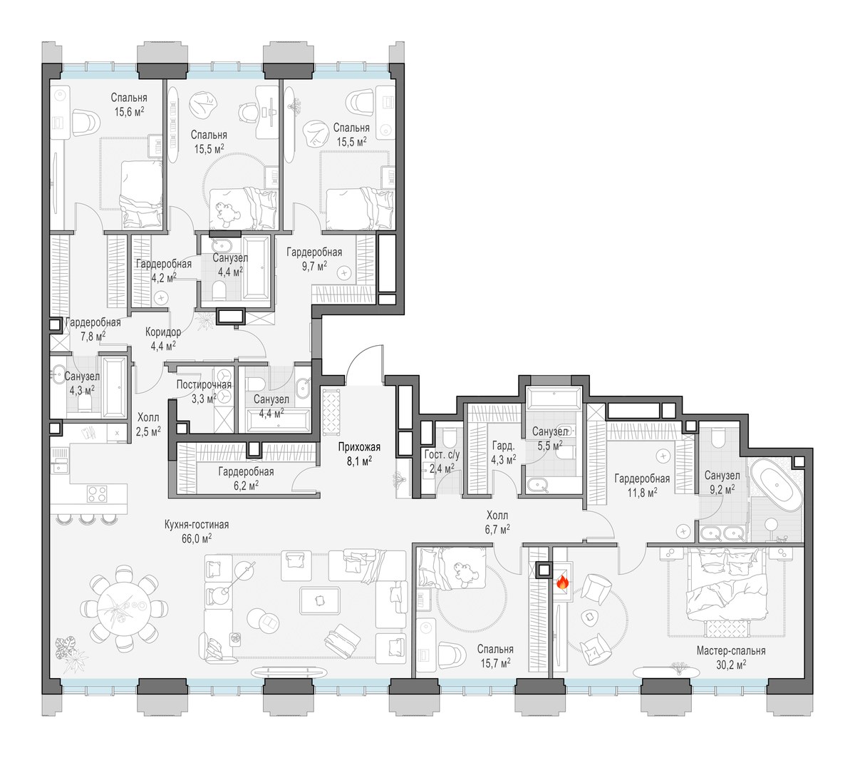 Планировка 255.8 м²