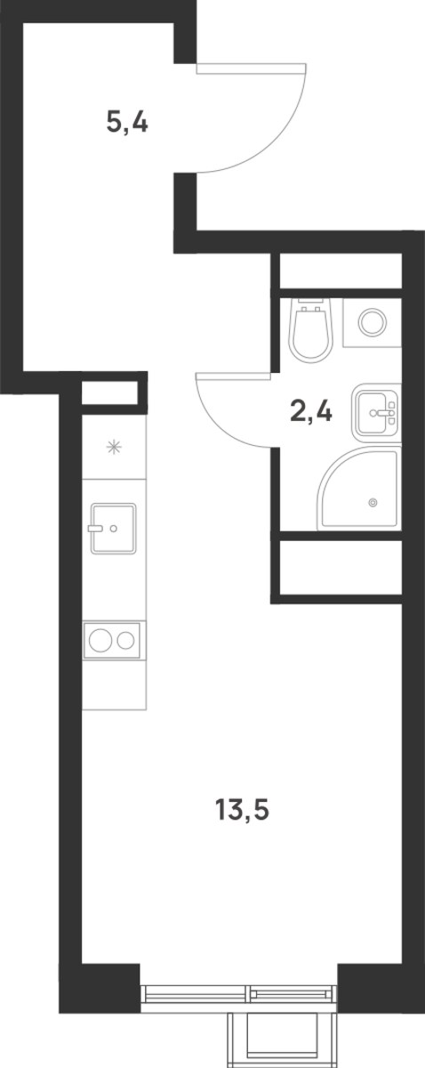 Планировка 21.3 м²