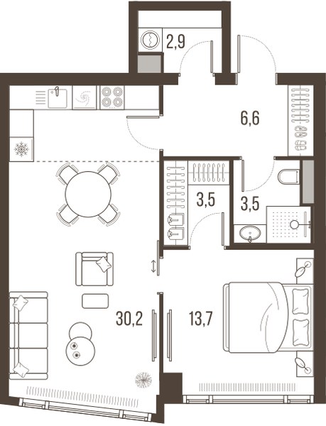 Планировка 60.4 м²