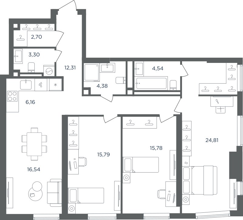Планировка 106.31 м²