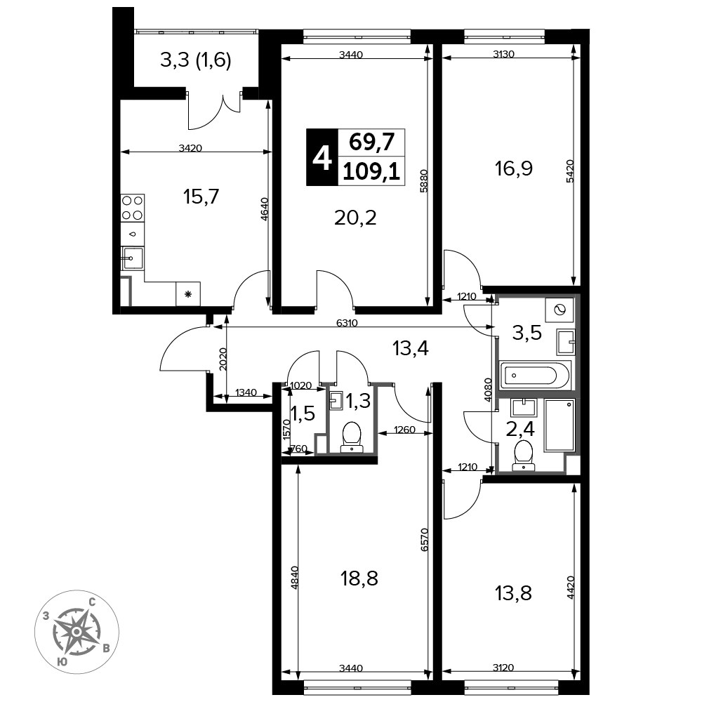 Планировка 110.2 м²