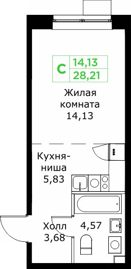 Планировка 28.2 м²