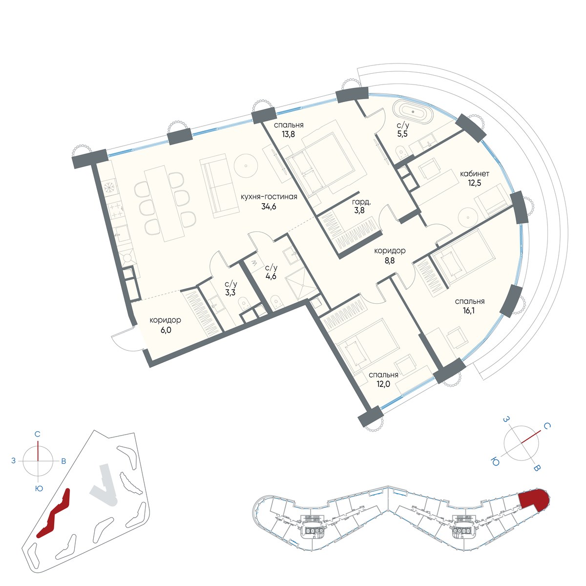 Планировка 121.0 м²
