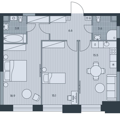Планировка 63.5 м²