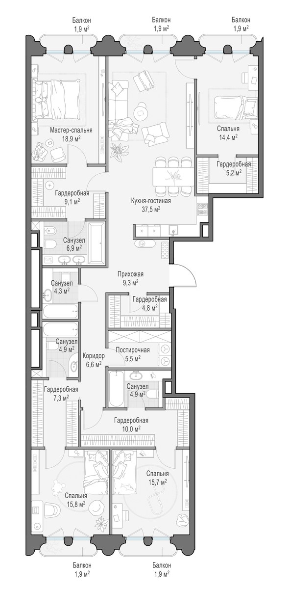 Планировка 186.2 м²