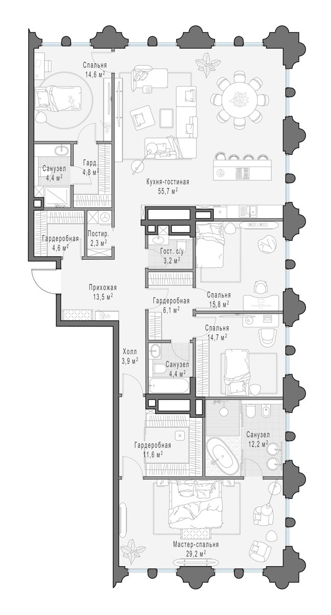 Планировка 200.2 м²