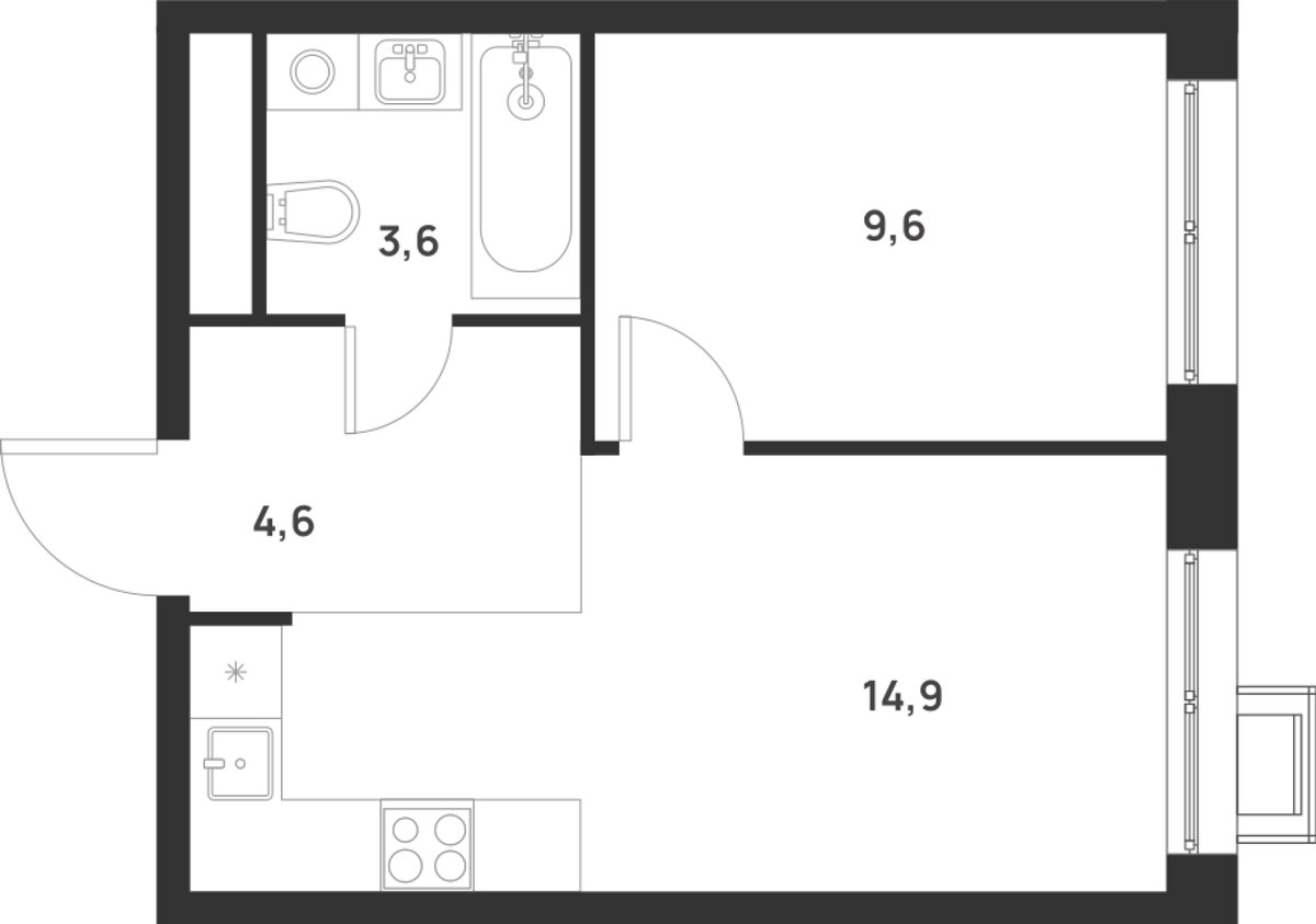 Планировка 32.7 м²