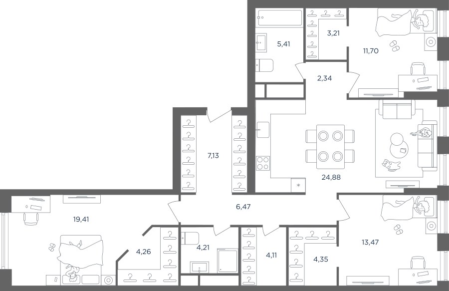 Планировка 112.6 м²