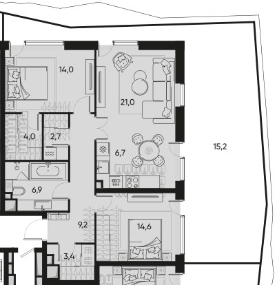 Планировка 82.5 м²
