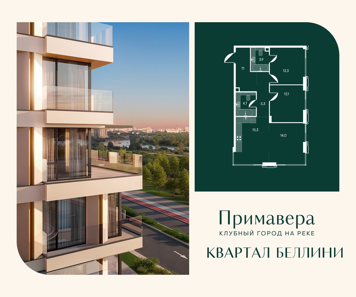 Планировка 74.7 м²