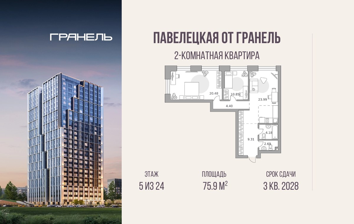 Планировка 75.9 м²