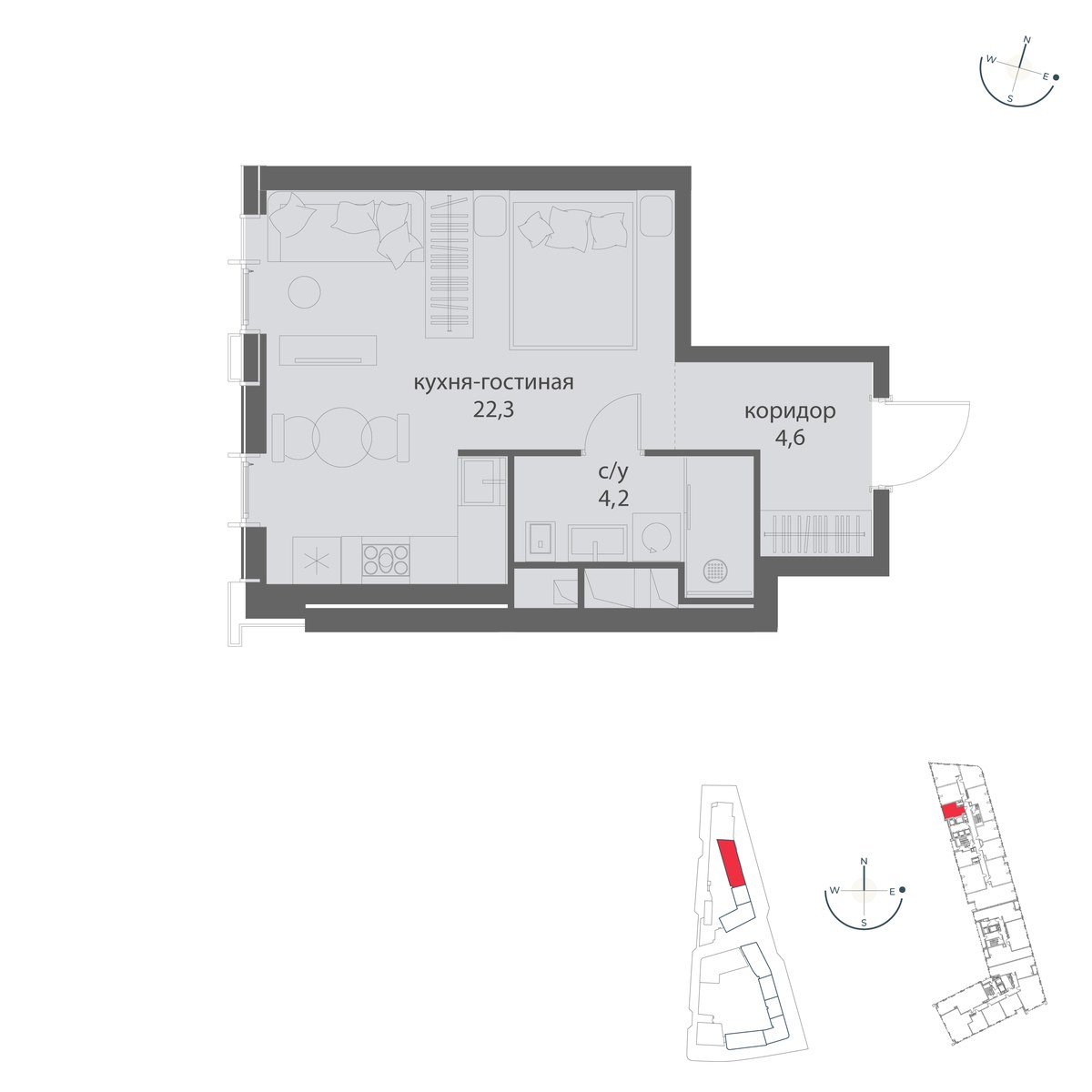 Планировка 31.1 м²