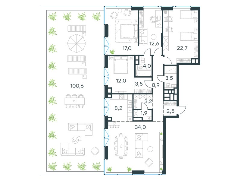 Планировка 164.2 м²